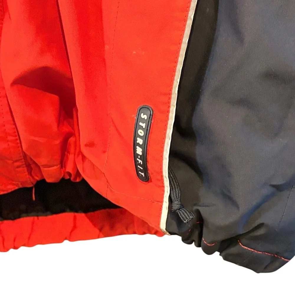 Vintage 90s Nike Storm-Fit Windbreaker Jacket Red Black White Colorblock Mens XL